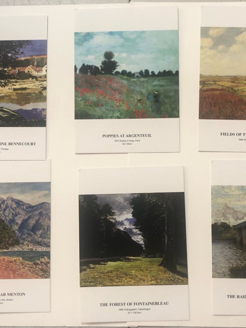 Six Monet Post Cards